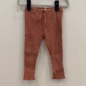 Zara Ribbed Strect Pants in Rust